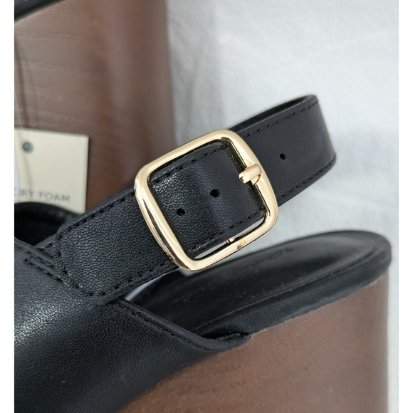 Women's Naomi Platform Wedge Heels Black 6 Open Toe Sandals - Picture 10 of 12